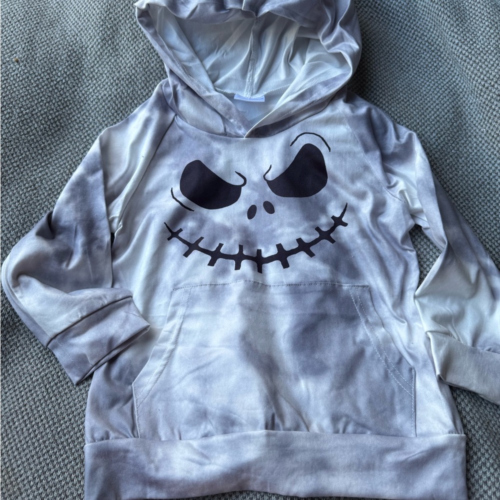 Kids Gray Hoodie with Fun Face Design